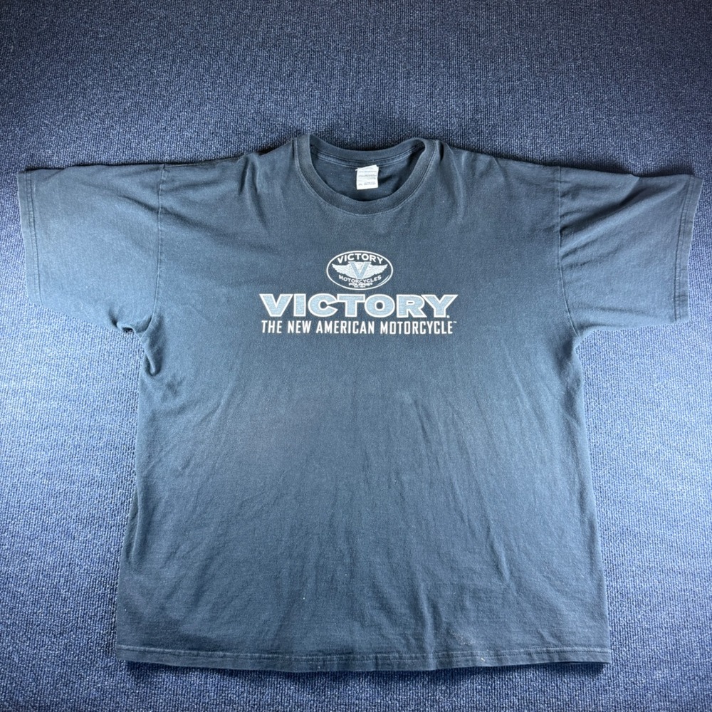 Victory Motorcycles Shirt Mens 2XL Black 2007 American Rally Spirit Lake Iowa